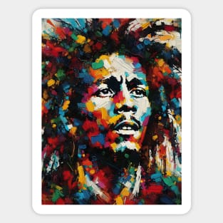 Legend of Reggae in Basquiat Painting Style Sticker